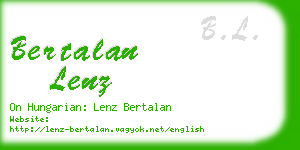 bertalan lenz business card